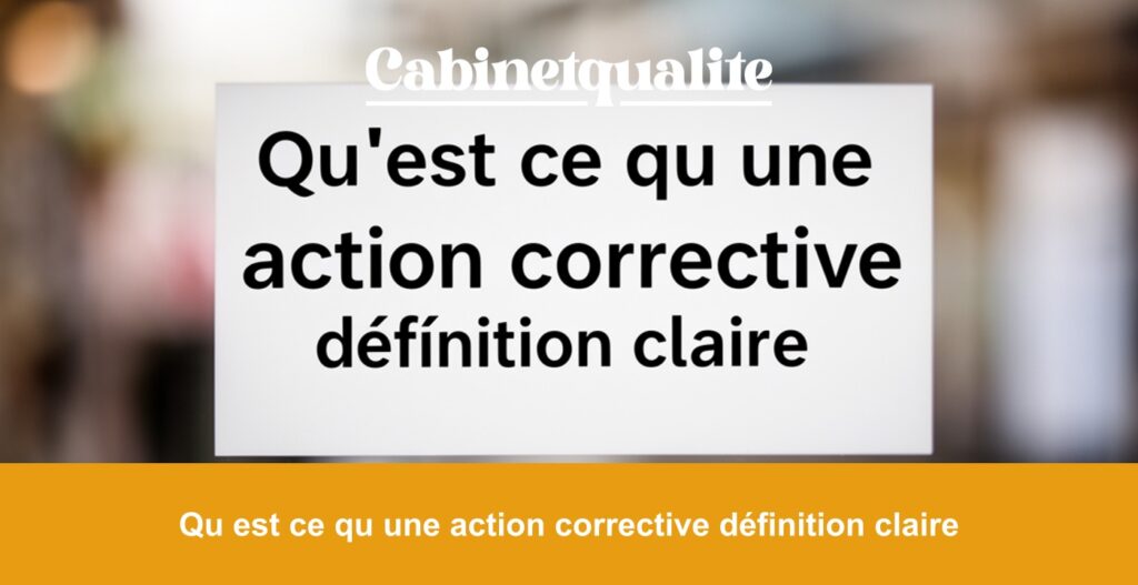 Qu est ce qu une action corrective définition claire